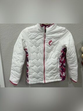 Shred Dog Jacket Girls Medium 10 Pink White Thinsulated Packable Oudoor Puffer